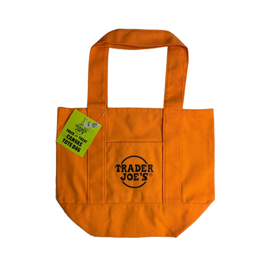 Trader Joe's Mini Canvas Tote Bag Limited Edition Fall Colors - Pumpkin Orange
