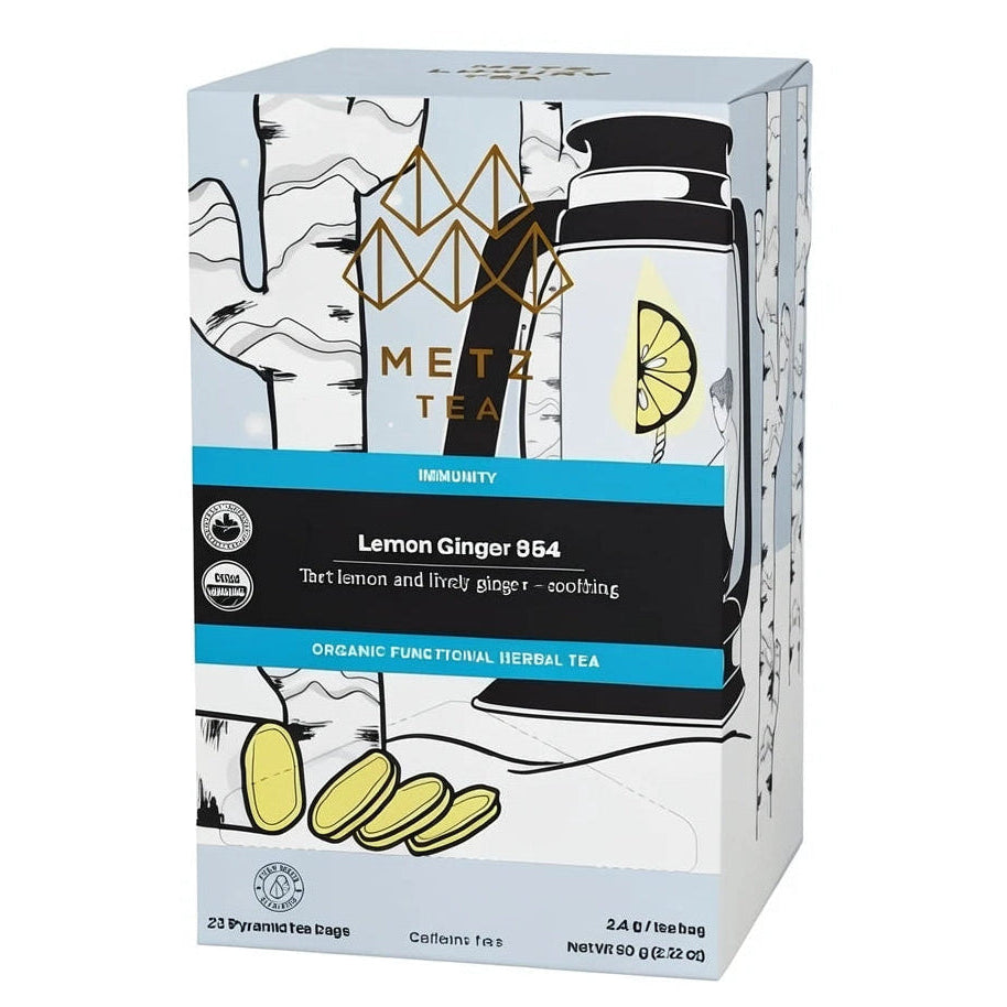 METZ Organic Lemon Ginger | Hibiscus & Herbal Immune Tea – Hong