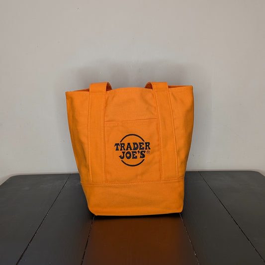 Trader Joe's Mini Reuseable Canvas Tote Bag Orange