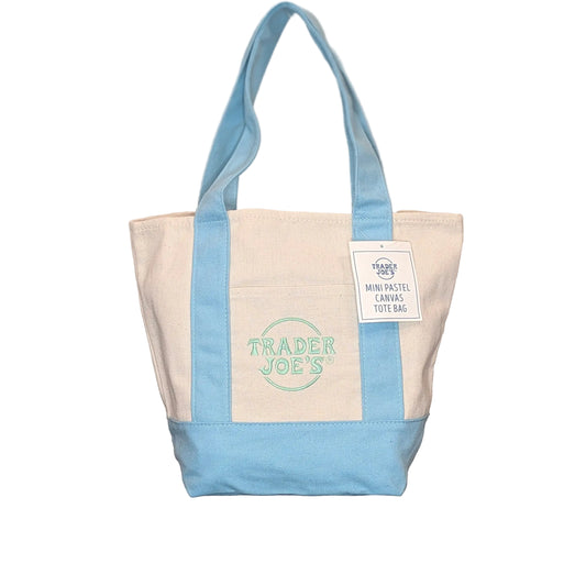 Trader Joe's Mini Reusable Canvas Tote Bag | Baby Blue