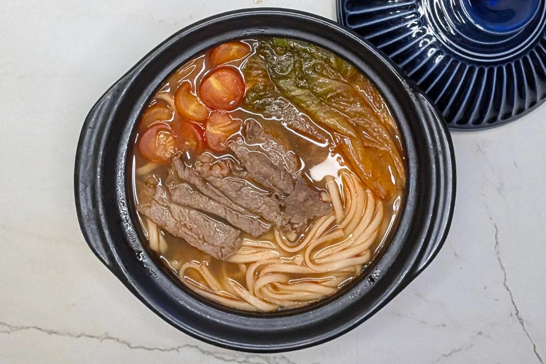 Easy Beef Udon Recipe with Tomato & Marble Beef