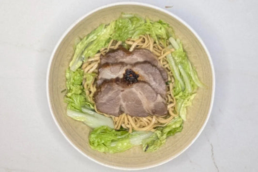 Quick Cantonese Char Siu Lo Mein (Healthy Sau Tao Egg Noodle Recipe) (廣式叉燒撈麵)