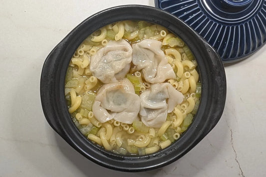 Dim Sum Meets Comfort: Hong Kong Style Wonton & Celery Macaroni Soup