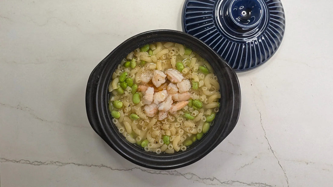 Light & Vibrant: Hong Kong Style Shrimp & Soy Bean Macaroni Soup