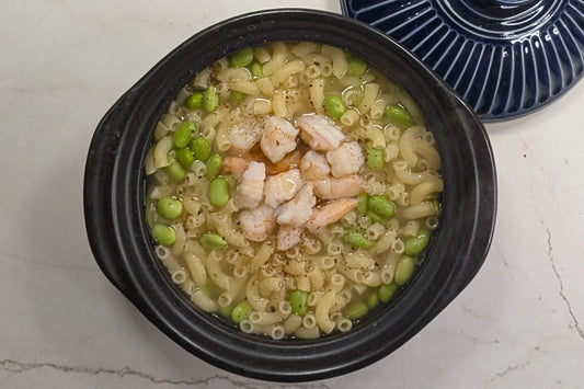 Light & Vibrant: Hong Kong Style Shrimp & Soy Bean Macaroni Soup