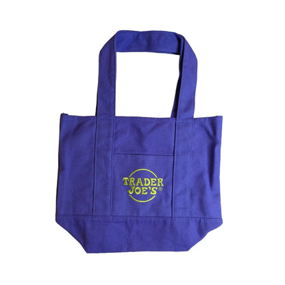 Trader Joe's Mini Canvas Tote Bag Limited Edition Fall Colors - Deep Purple
