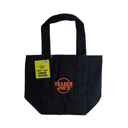 Trader Joe's Mini Canvas Tote Bag Limited Edition Fall Colors - Midnight Black
