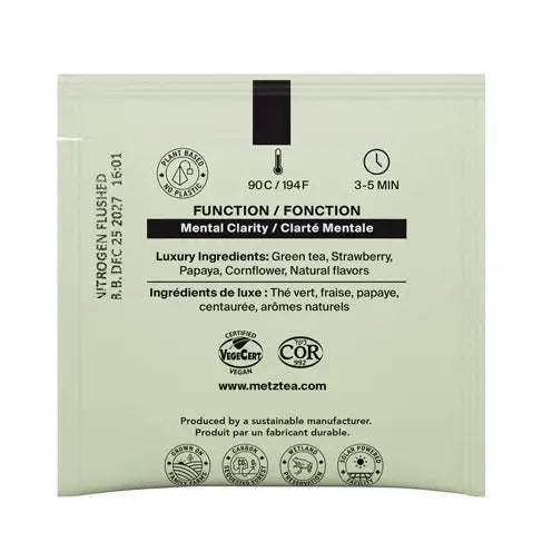 METZ Long Island Strawberry | Premium Green Tea & Fruit Infusion