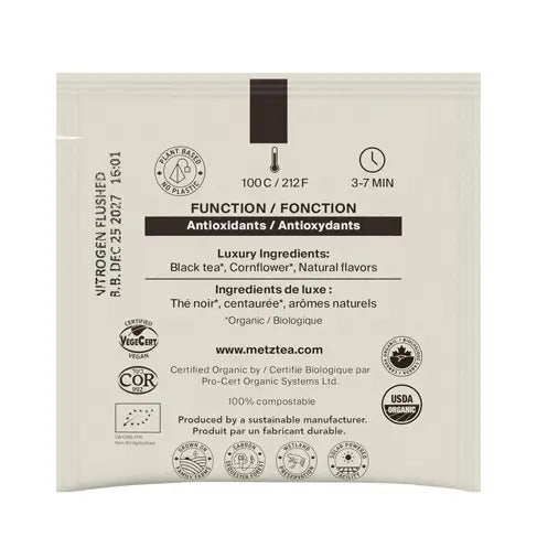 METZ Organic Earl Grey | Certified Organic Black Tea