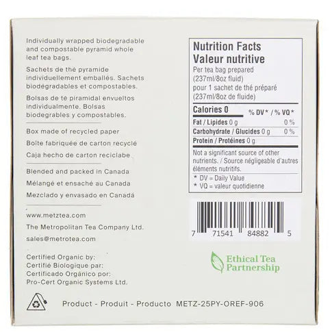 METZ Organic Earl Grey | Certified Organic Black Tea