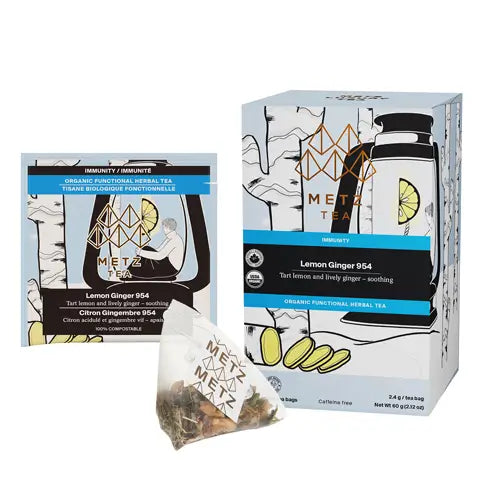 METZ Organic Lemon Ginger | Hibiscus & Herbal Immune Tea

