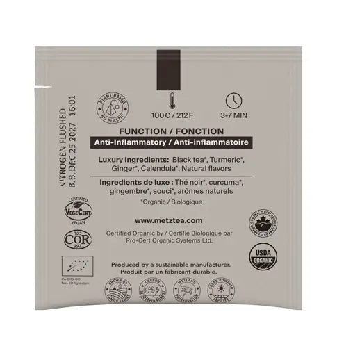 METZ Organic Turmeric Ginger Peach | Golden Black Tea
