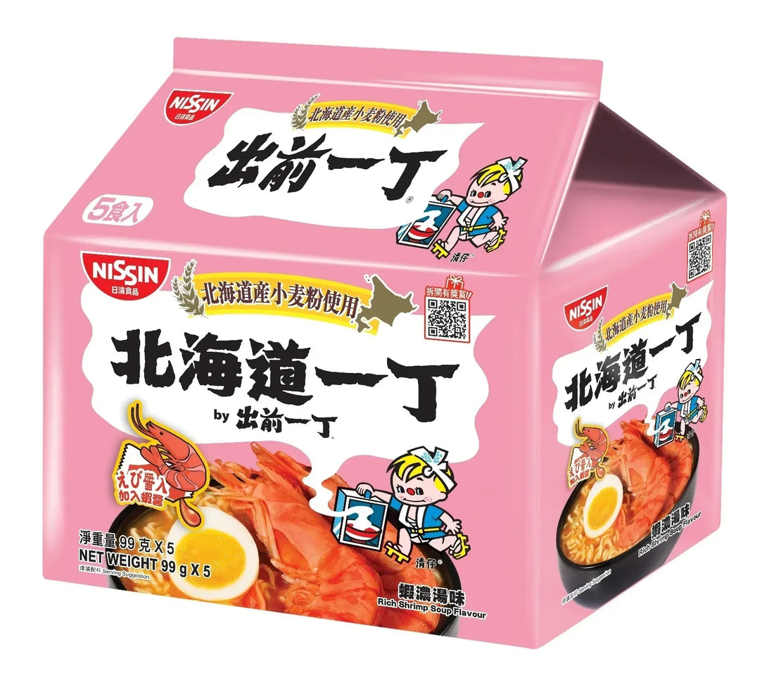 Nissin Demae Iccho 100% Hokkaido Wheat Ramen: Rich Shrimp Soup Flavor