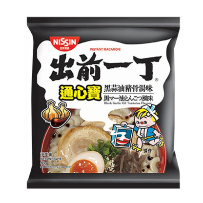 Nissin Demae Iccho Macaroni: Black Garlic Oil Tonkotsu Flavor