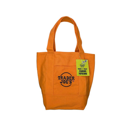 Trader Joe's Mini Reuseable Canvas Tote Bag Orange