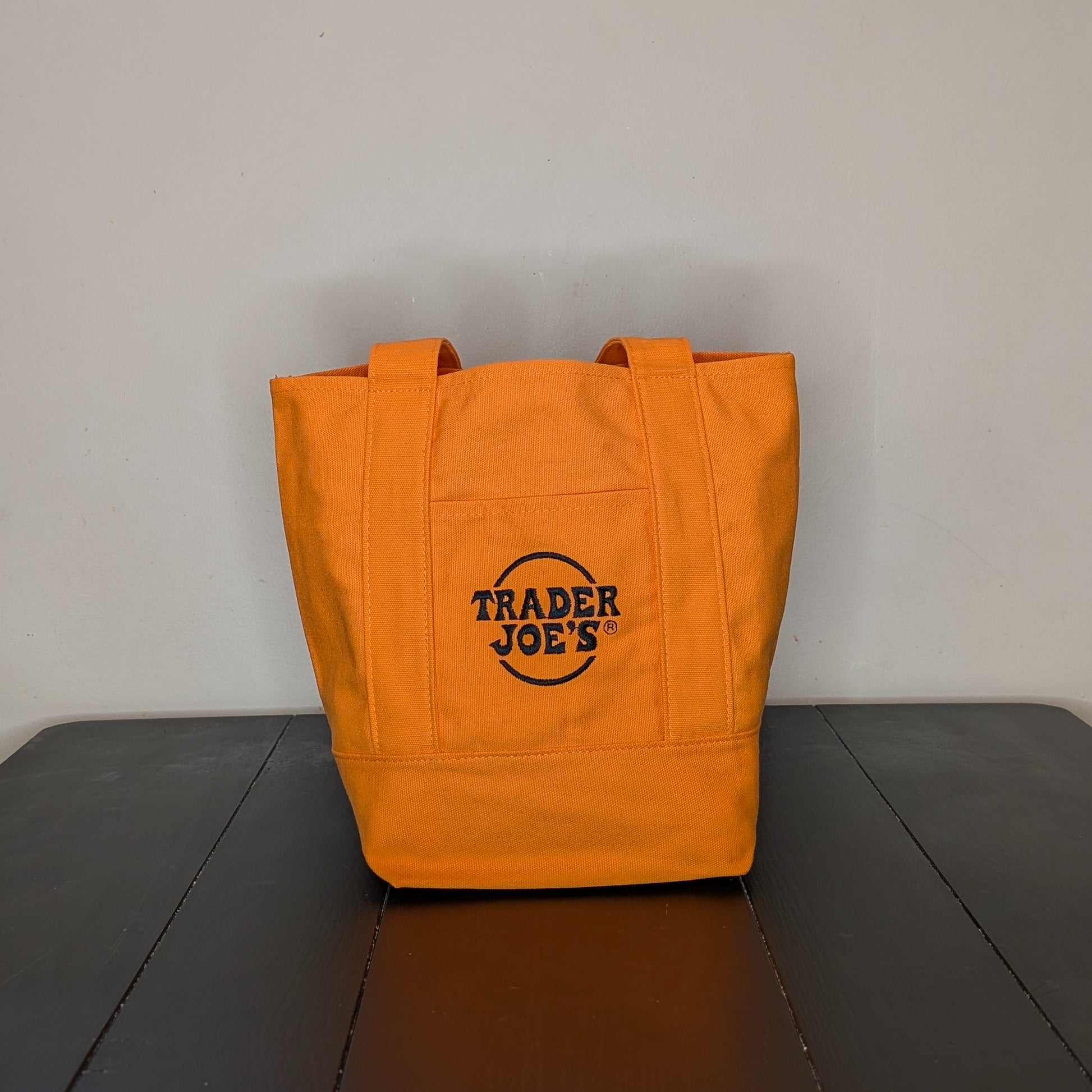 Trader Joe's Mini Reuseable Canvas Tote Bag Orange