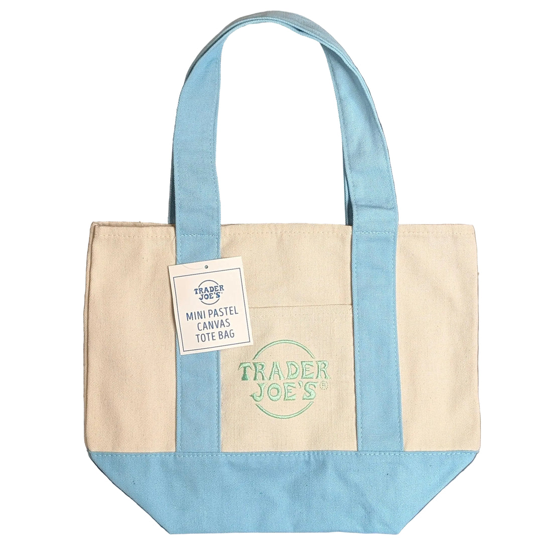 Trader Joe's Mini Reusable Canvas Tote Bag | Baby Blue