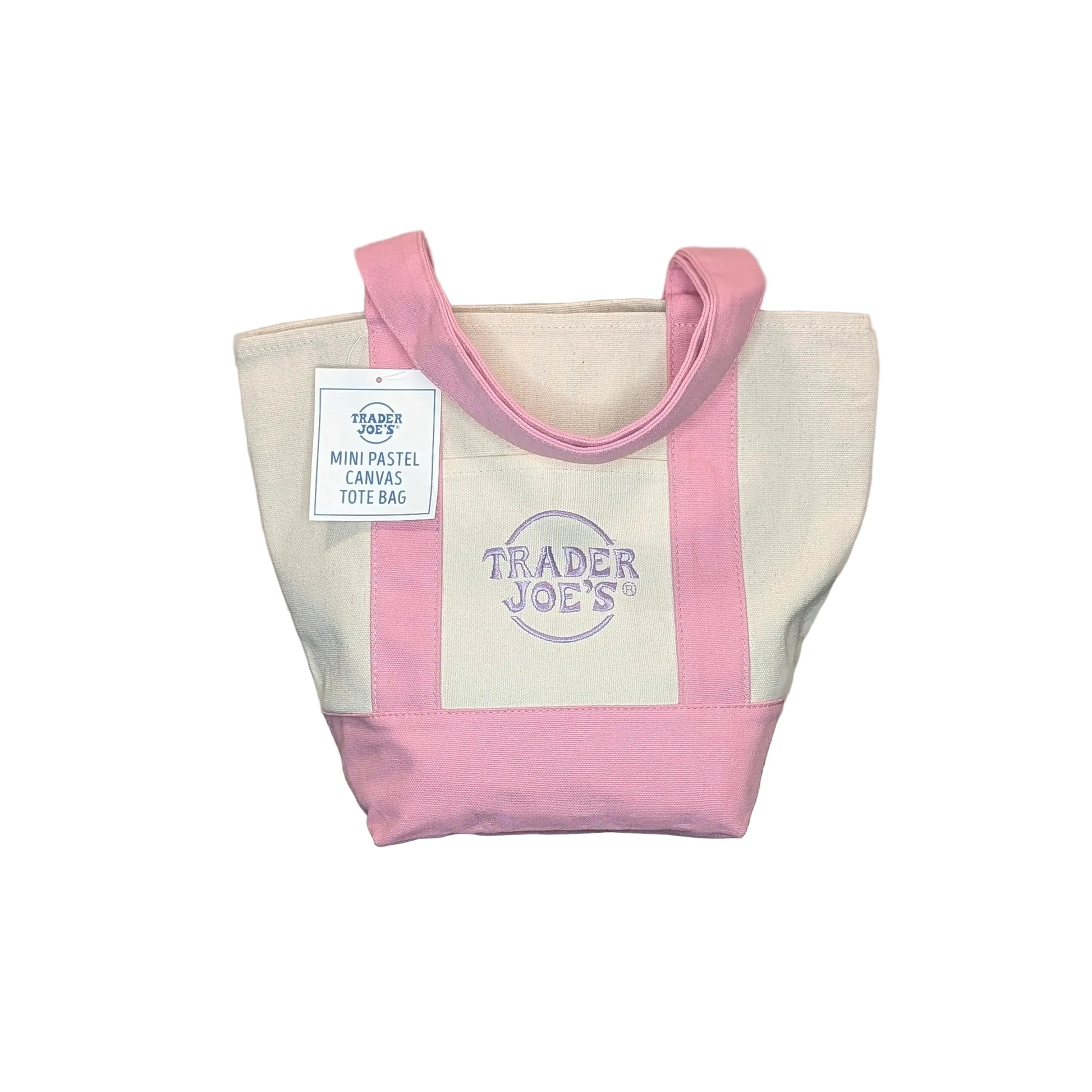 Trader Joe's Mini Reusable Canvas Tote Bag | Delicate Pink – Hong
