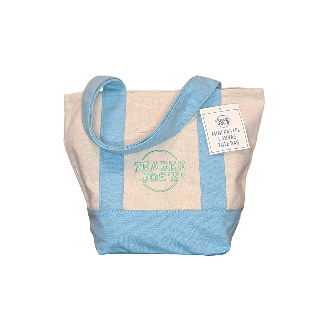 Trader Joe's Mini Reusable Canvas Tote Bag | Baby Blue