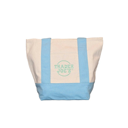 Trader Joe's Mini Reusable Canvas Tote Bag | Baby Blue