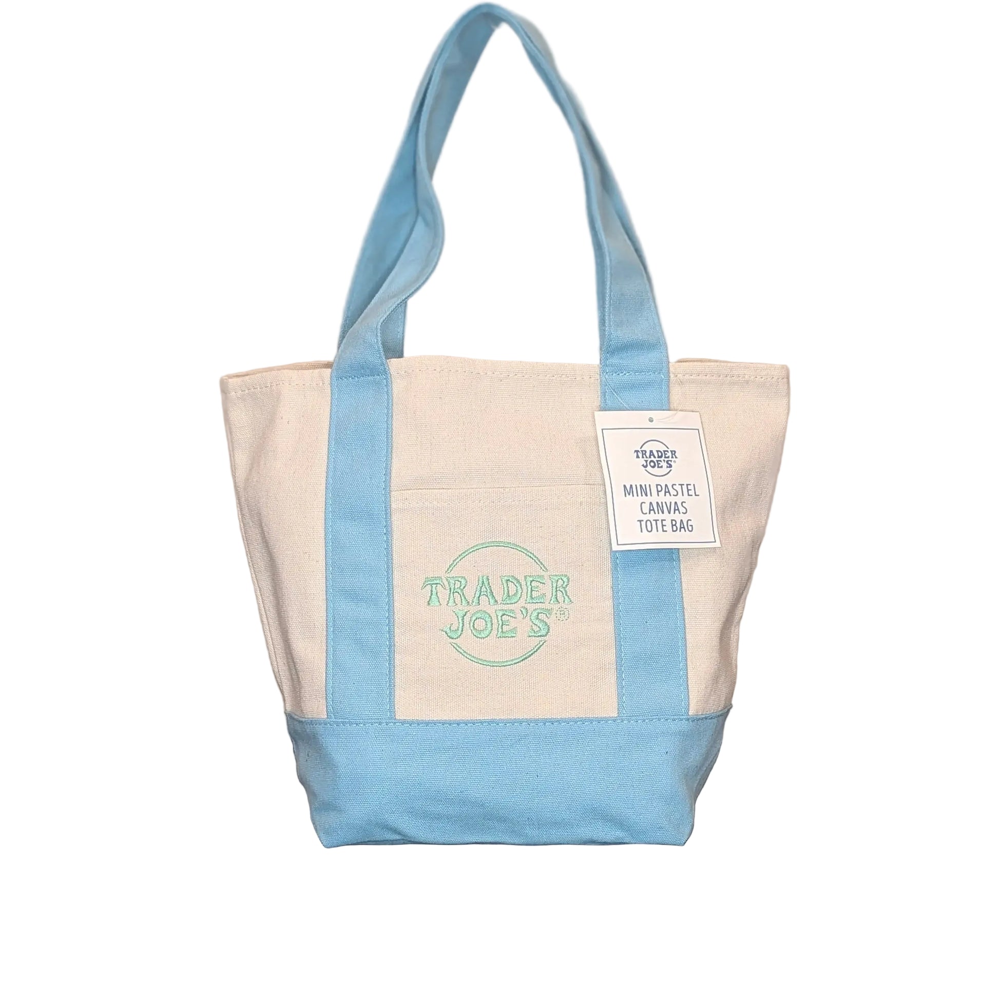 Trader Joe's Mini Reusable Canvas Tote Bag | Baby Blue