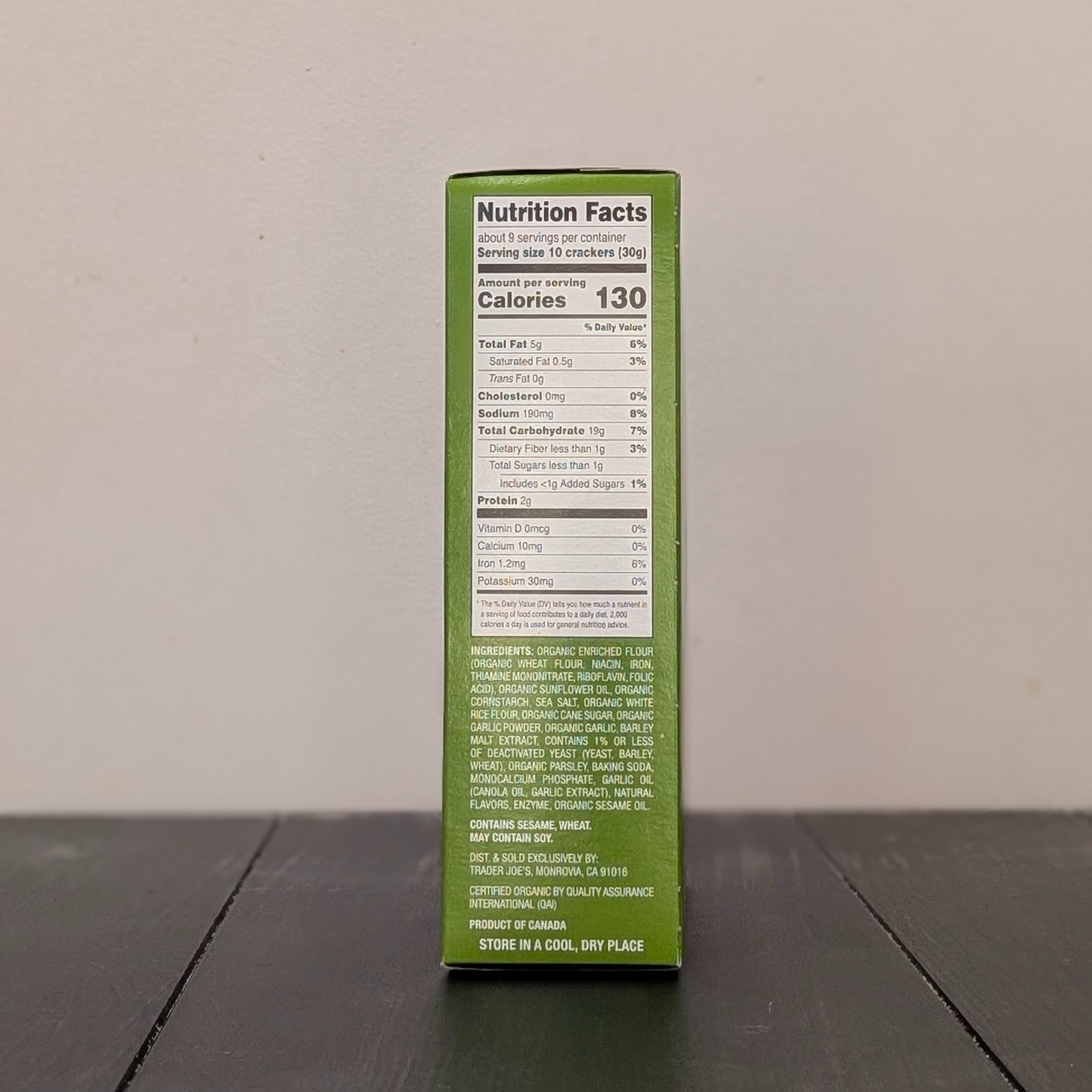 Trader Joe's Organic Garlic Naan Crackers