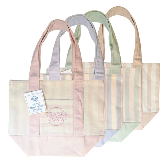 Trader Joe's 迷你条纹帆布手提包 | 限量夏日系列 (Striped Summer Series)