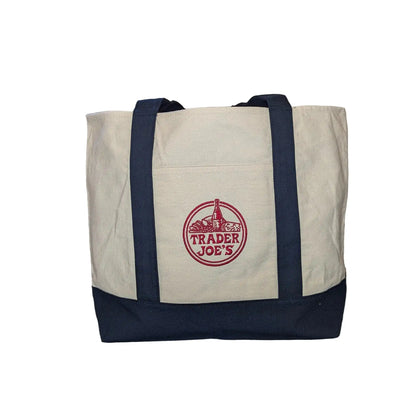 Trader Joe's Large Reuseable Canvas Tote Bag Navy
