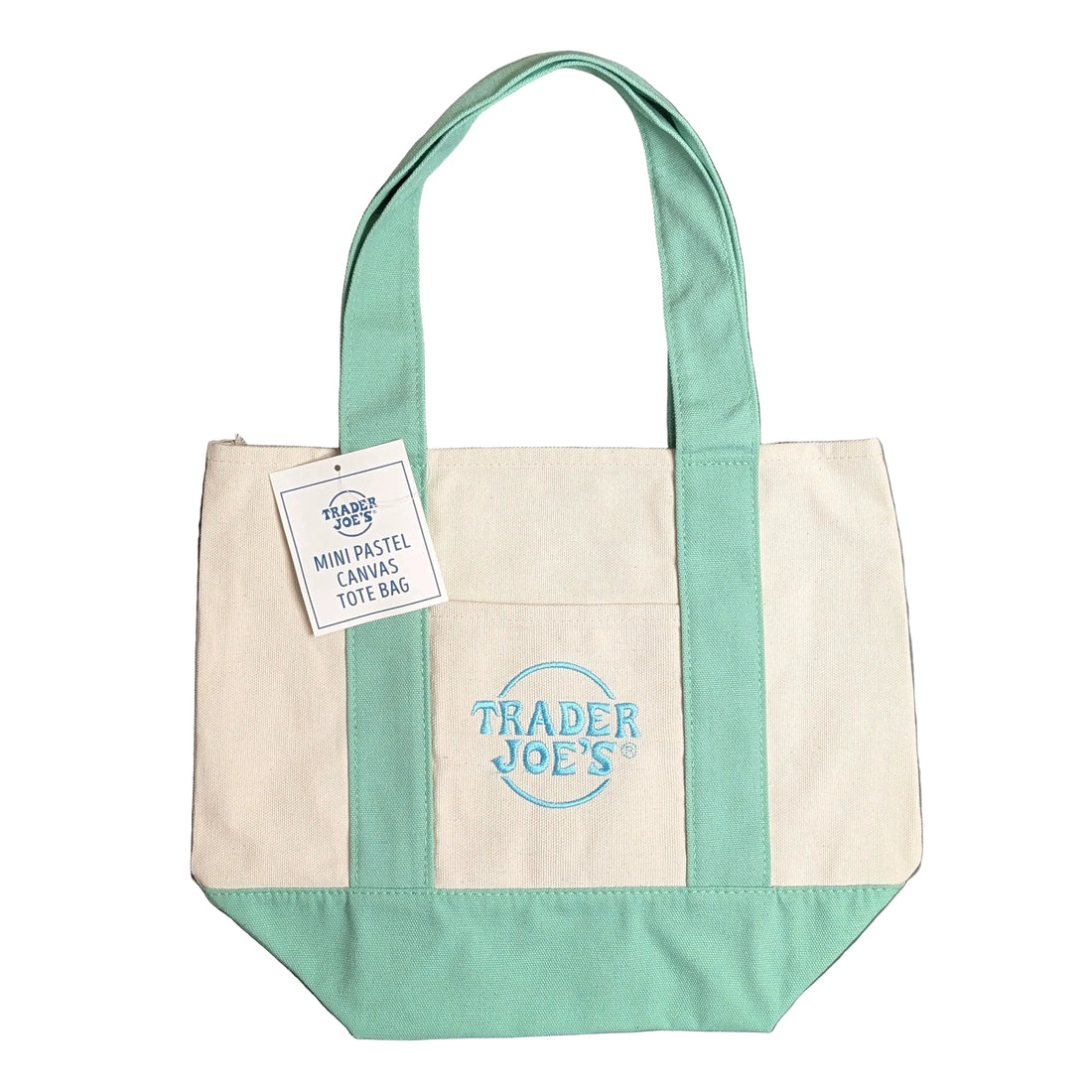 Trader Joe's Mini Pastel Canvas Tote: Mint Green (2026 Edition)