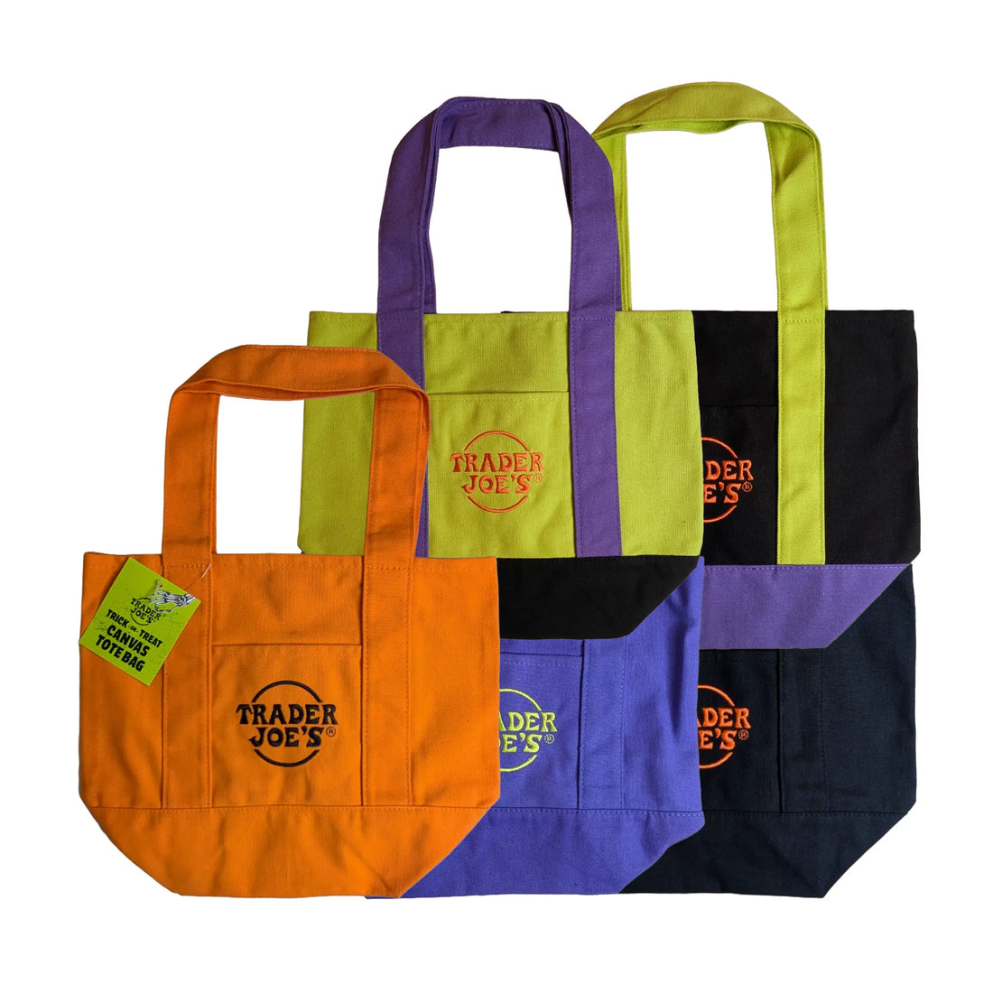 Trader Joe's Mini Canvas Tote Bag Limited Edition Fall Colors